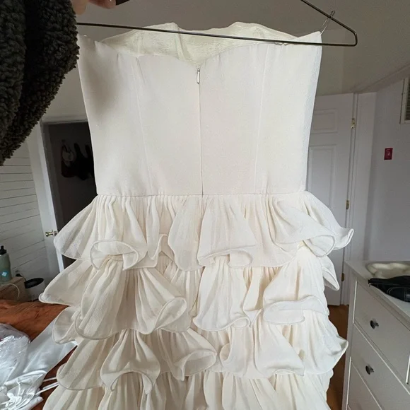 Delfi Collective Sorella Strapless Basque-Waist Ruffle-Hem Mini Dress - Picture 7 of 8